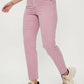 Jeans Mujer Skinny Con Cinturón 2 Tela Y Hebilla, Cintura Alta Rosado