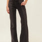 Jeans Mujer Flare 2 Tonos Y Bolsillos Con Tachuelas Metálicas Dtm Negro