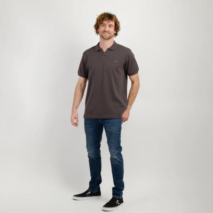 Polera Hombre Tejida Manga Corta Rivera Gris Oscuro