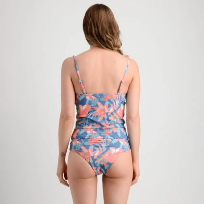 Traje de Baño Mujer Tankini Floral Azul