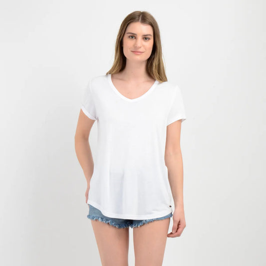 Polera Mujer Manga Corta Essential Blanco