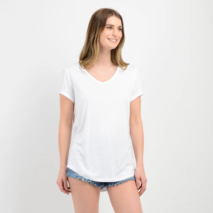Polera Mujer Manga Corta Essential Blanco
