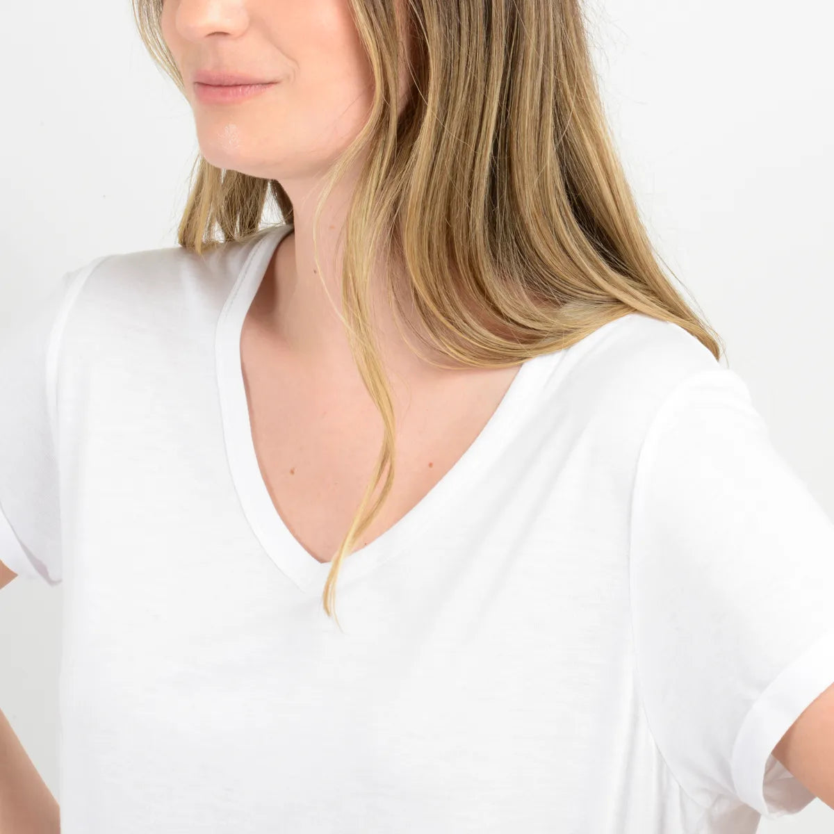 Polera Mujer Manga Corta Essential Blanco