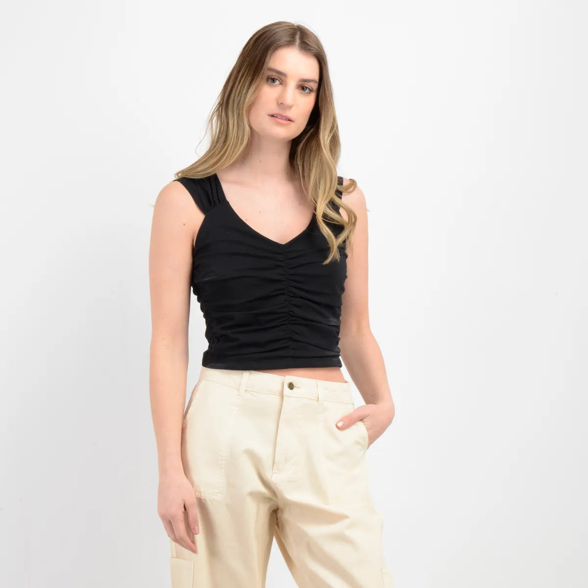 Polera Mujer Manga Corta Corrane Negro