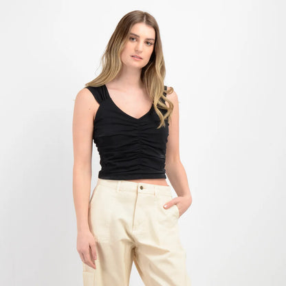 Polera Mujer Manga Corta Corrane Negro