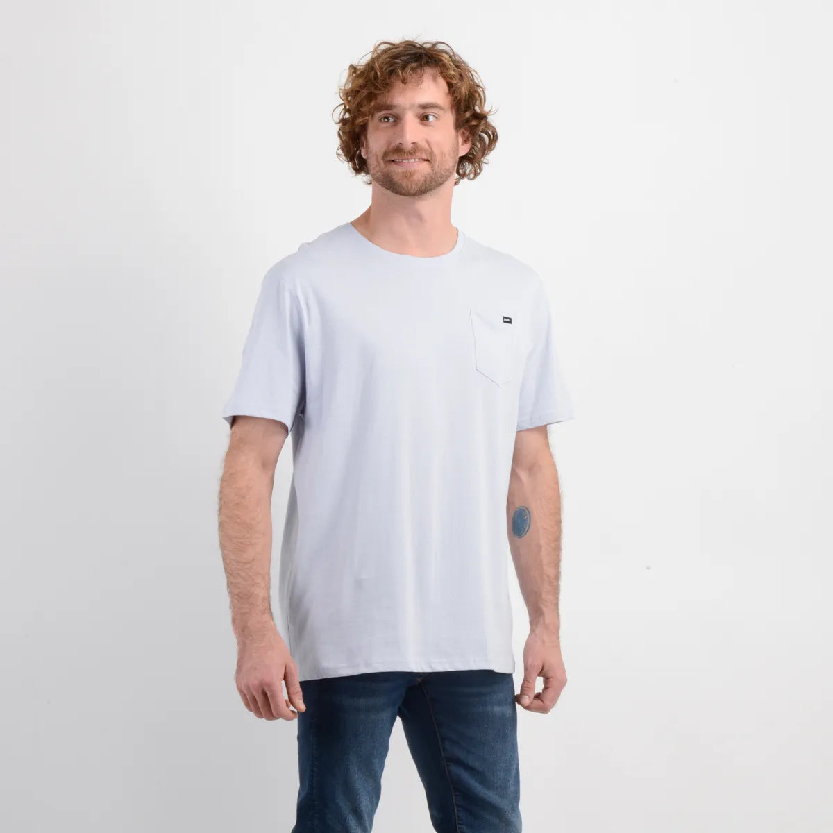 Polera Hombre Manga Corta East Cliff Azul Claro