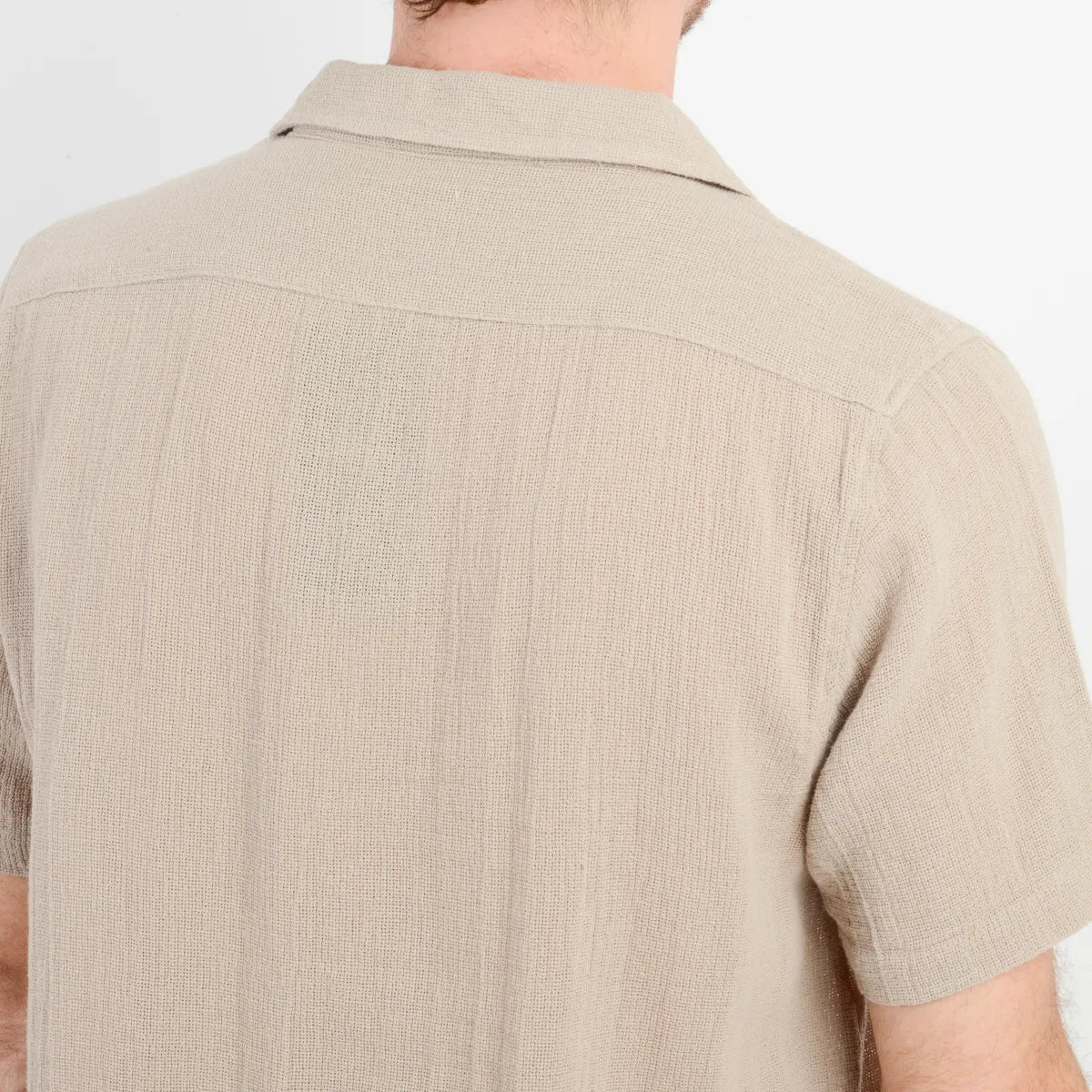 Camisa Hombre Manga Corta Tame Beige Oscuro