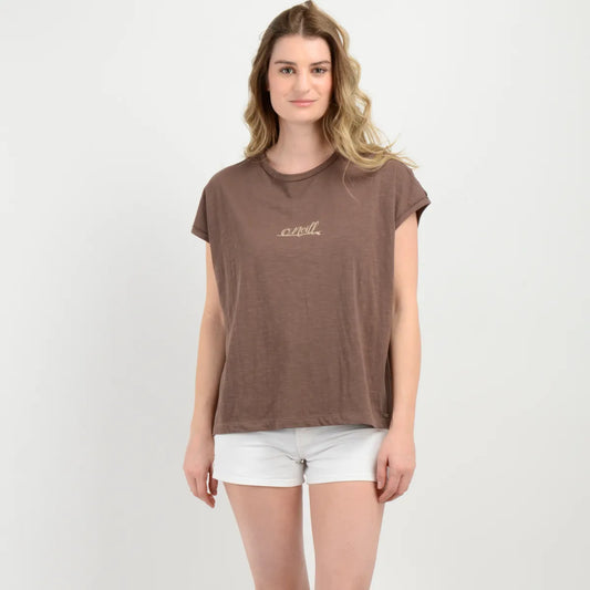 Polera Mujer Manga Corta Erin Cafe