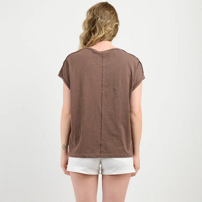 Polera Mujer Manga Corta Erin Cafe