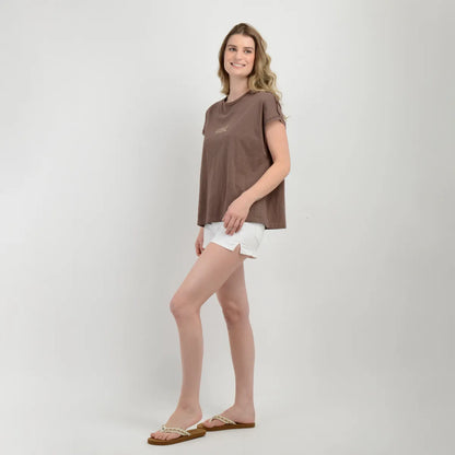 Polera Mujer Manga Corta Erin Cafe