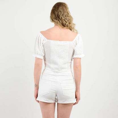 Polera Mujer Manga Corta Leanne Blanco