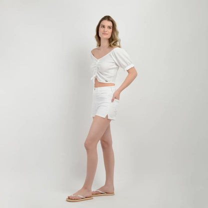 Polera Mujer Manga Corta Leanne Blanco