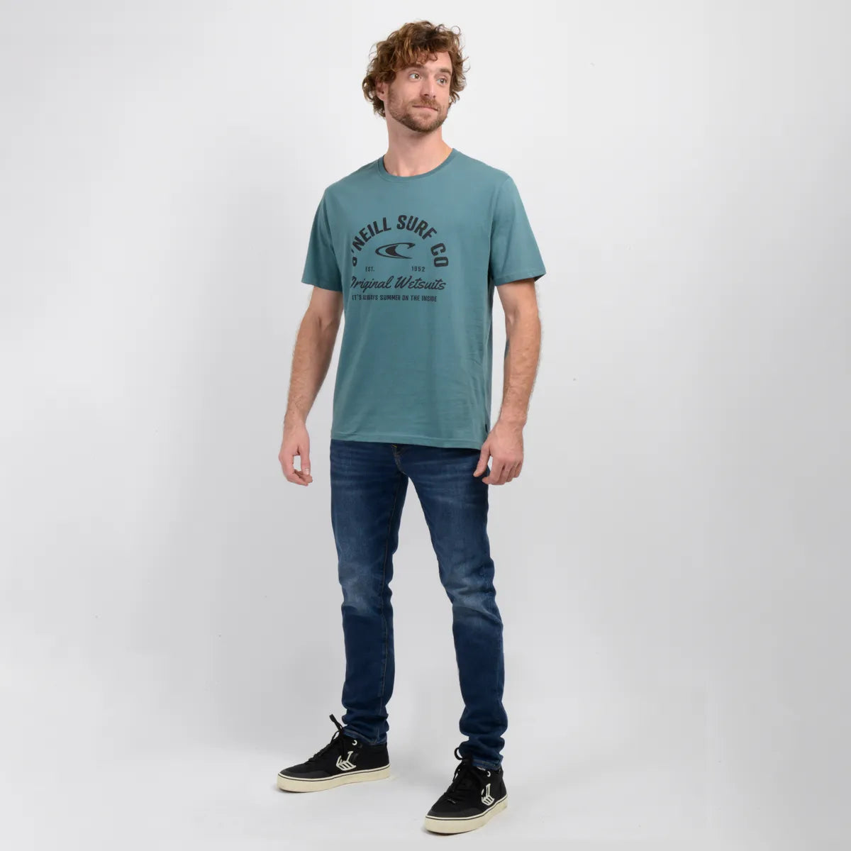 Polera Manga Corta Surf Co Verde Oscuro
