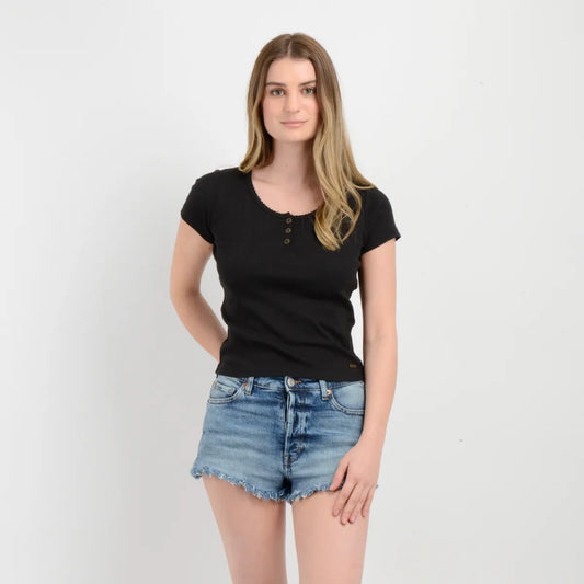 Polera Mujer Manga Corta Joey Negro