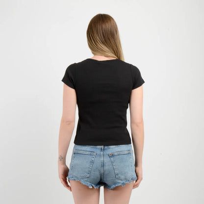 Polera Mujer Manga Corta Joey Negro