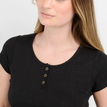 Polera Mujer Manga Corta Joey Negro