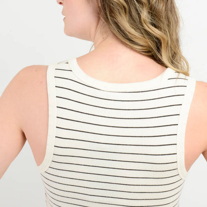 Polera Mujer Rib Sin Mangas Clove Beige