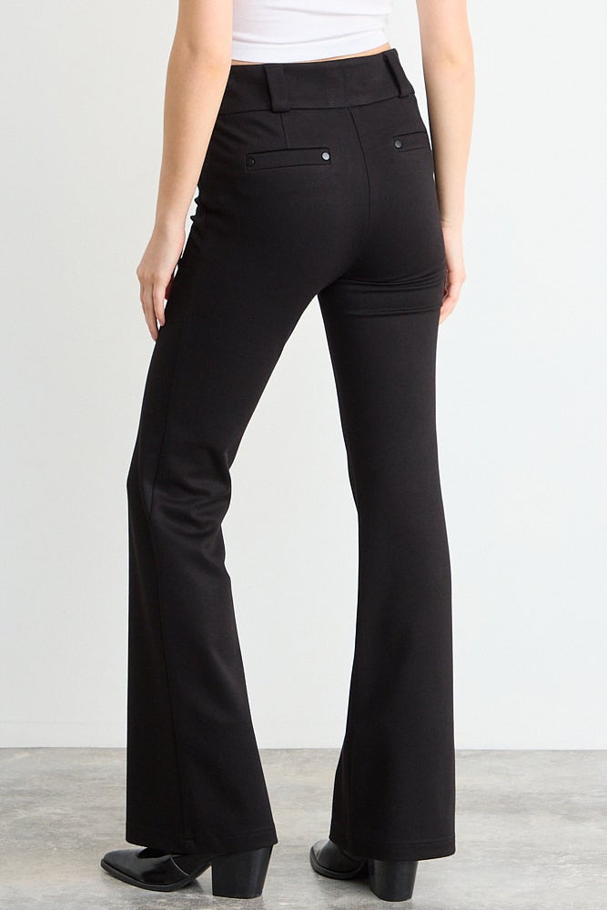 Calza Mujer Sarga Flare Negro
