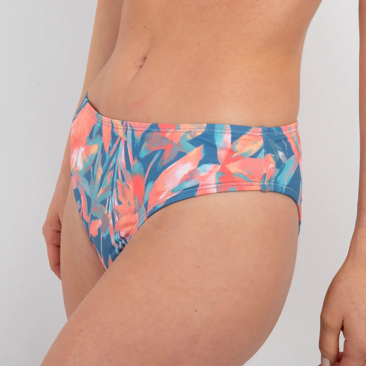 Bikini Mujer Con Copa Floral Azul