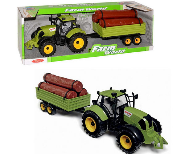 Tractor Con Remolque y Leña Farm World