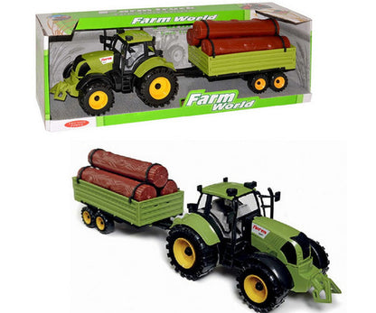Tractor Con Remolque y Leña Farm World
