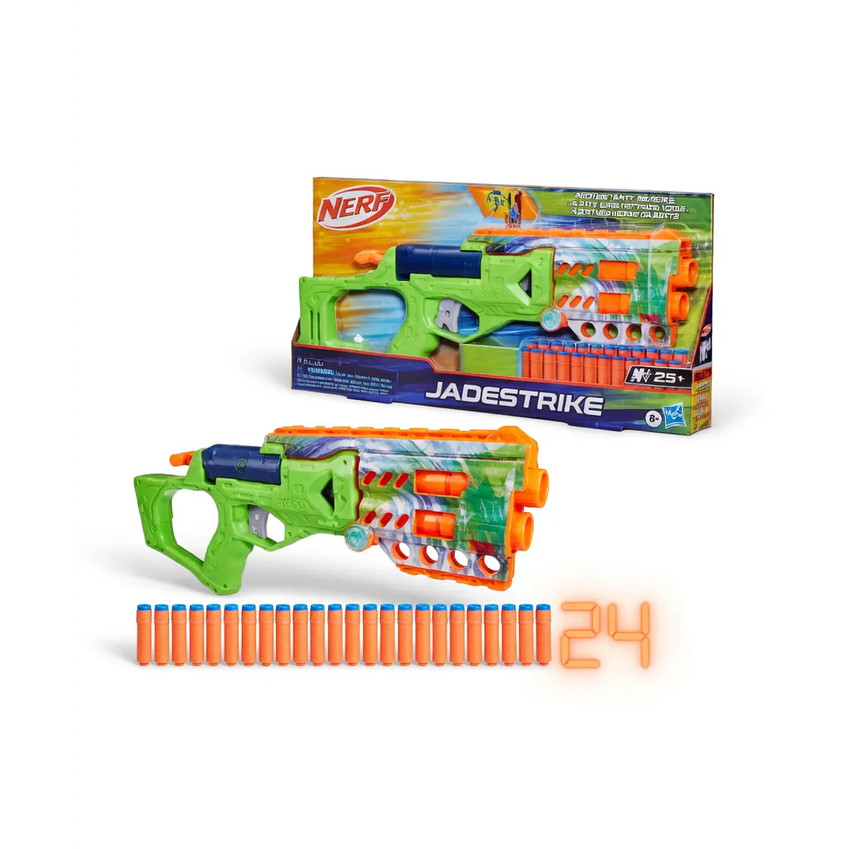 Juego Niño Lanzador Jadestrike 24 Dardos Verde NERF