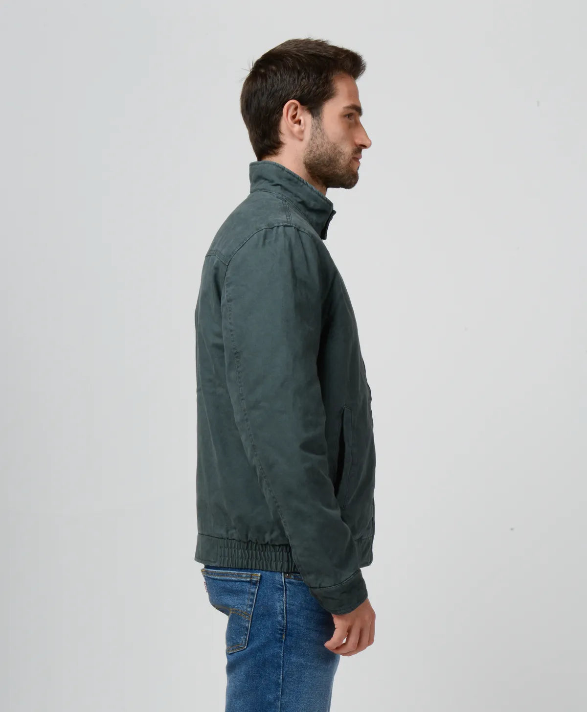 Chaqueta Hombre Harrington Bomber W Quilted Lining Gris