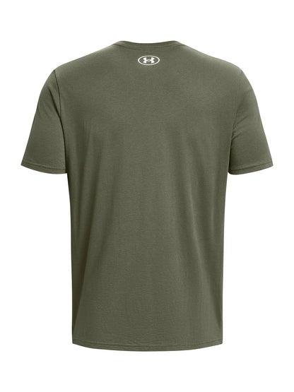 Polera Hombre Manga Corta Camo Chest Stripe Verde