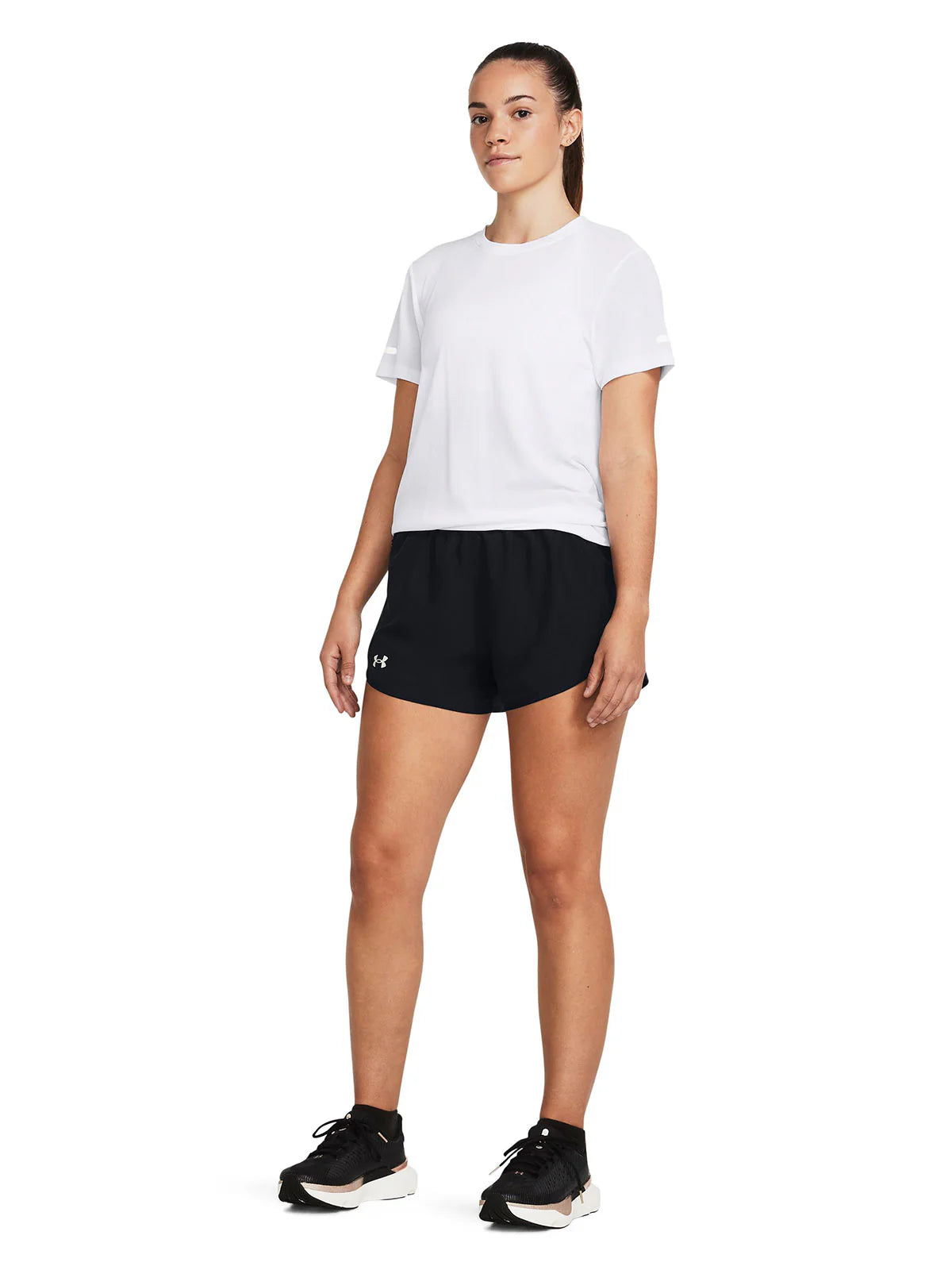 Short Mujer Running Fly-By 3" Negro