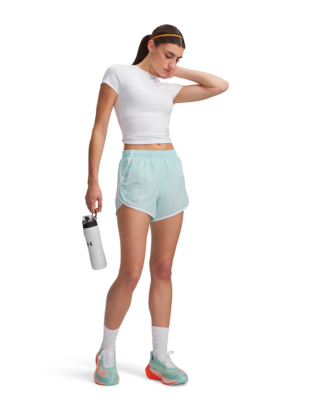 Short Mujer Running Fly-By 3" Verde