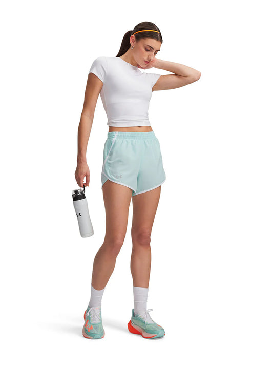 Short Mujer Running Fly-By 3" Verde