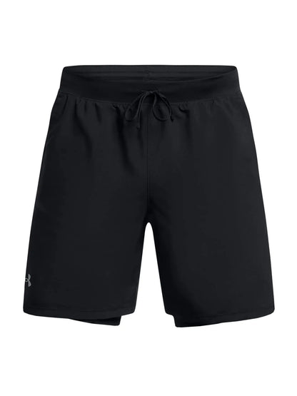 Shorts Hombre Launch 2 en 1 de 7" Negro
