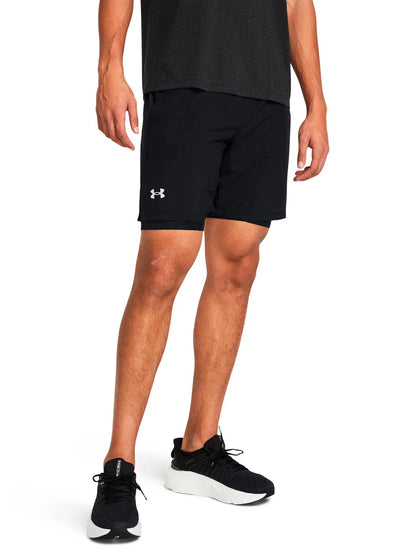 Shorts Hombre Launch 2 en 1 de 7" Negro