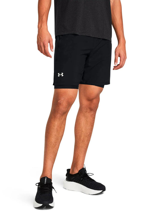 Shorts Hombre Launch 2 en 1 de 7" Negro