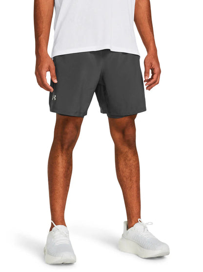 Shorts Hombre Launch 2 en 1 de 7" Gris