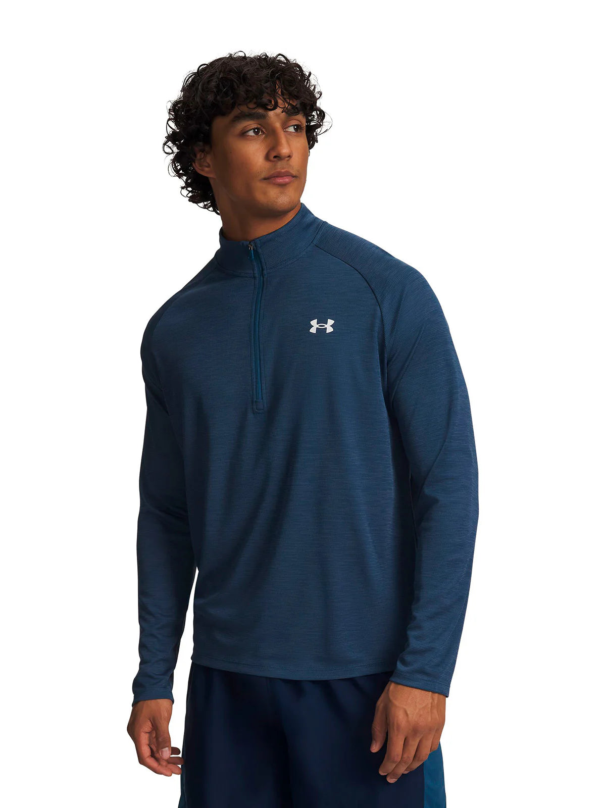 Poleron Hombre Training Tech Half Zip Azul