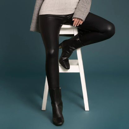 Leggings Mujer Ecocuero Negro
