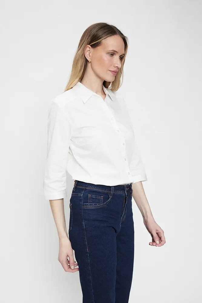 Blusa Mujer Popelina Blanca