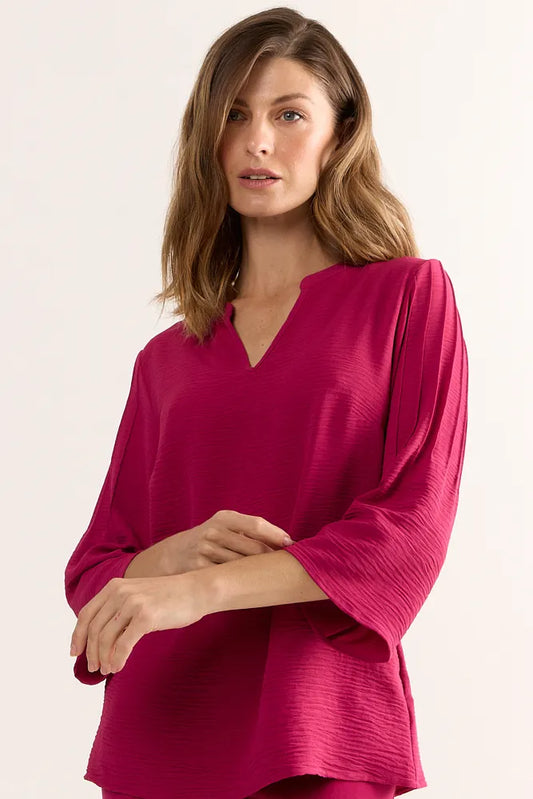 blusa-mujer-lisa-cuello-mao-y-manga-kimono-fucsia-