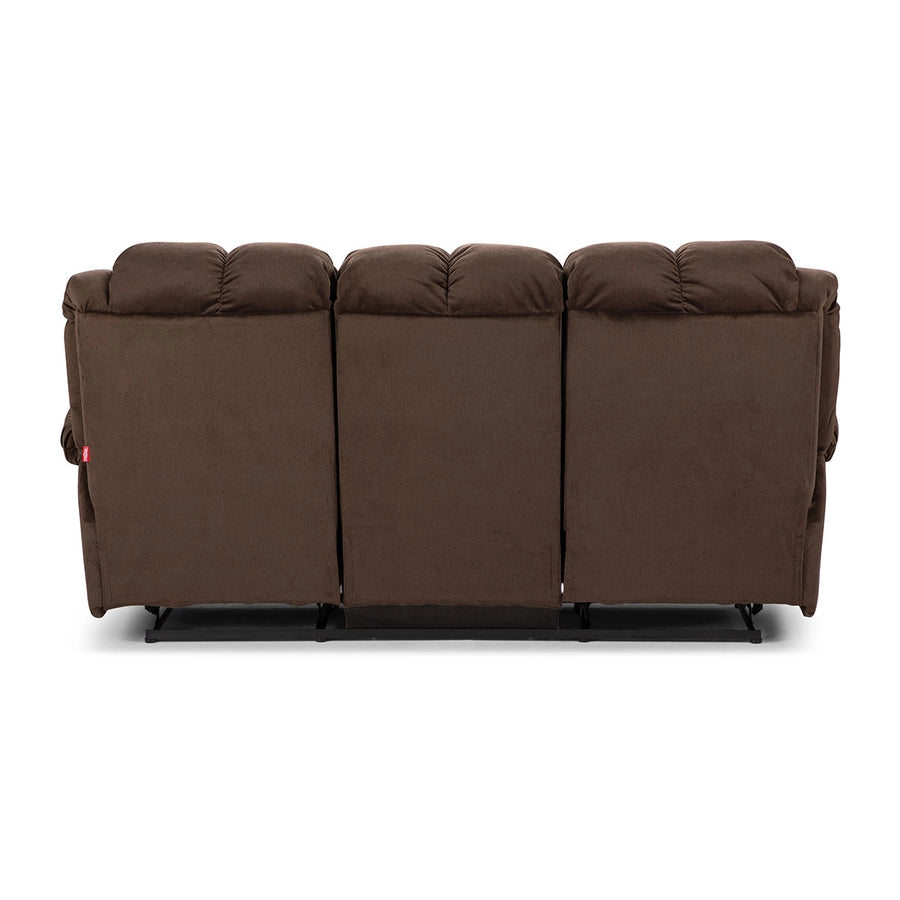 Sofá Reclinable Jarrie Tela Chex Manual 3 Cuerpos Cafe
