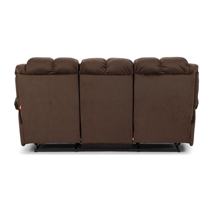 Sofá Reclinable Jarrie Tela Chex Manual 3 Cuerpos Cafe