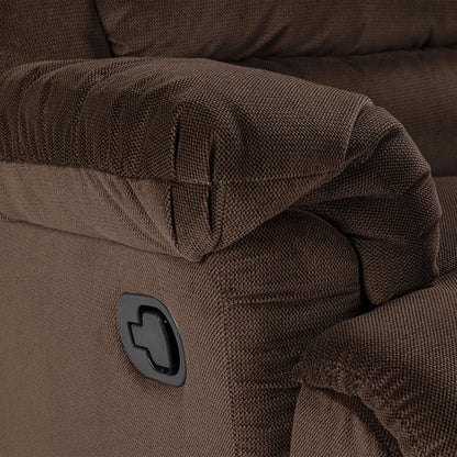 Sofá Reclinable Jarrie Tela Chex Manual 3 Cuerpos Cafe