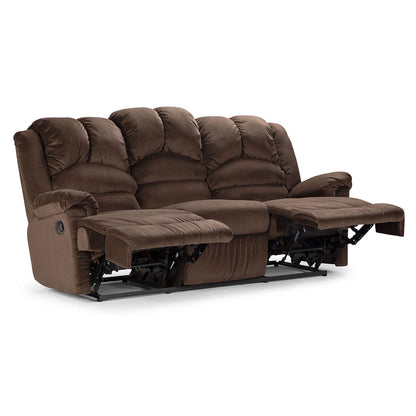 Sofá Reclinable Jarrie Tela Chex Manual 3 Cuerpos Cafe