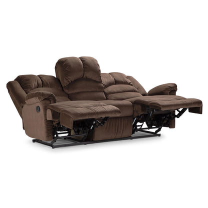 Sofá Reclinable Jarrie Tela Chex Manual 3 Cuerpos Cafe