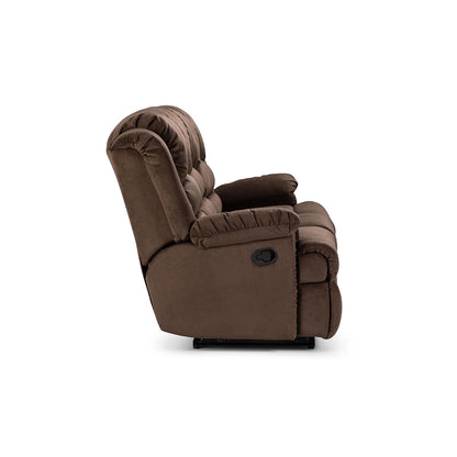 Sofá Reclinable Jarrie Tela Chex Manual 3 Cuerpos Cafe