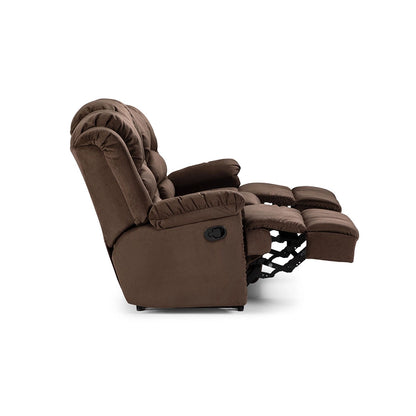 Sofá Reclinable Jarrie Tela Chex Manual 3 Cuerpos Cafe