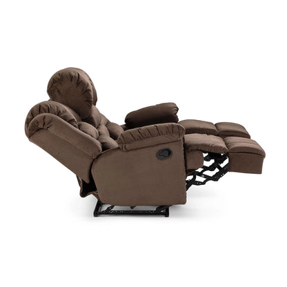 Sofá Reclinable Jarrie Tela Chex Manual 3 Cuerpos Cafe