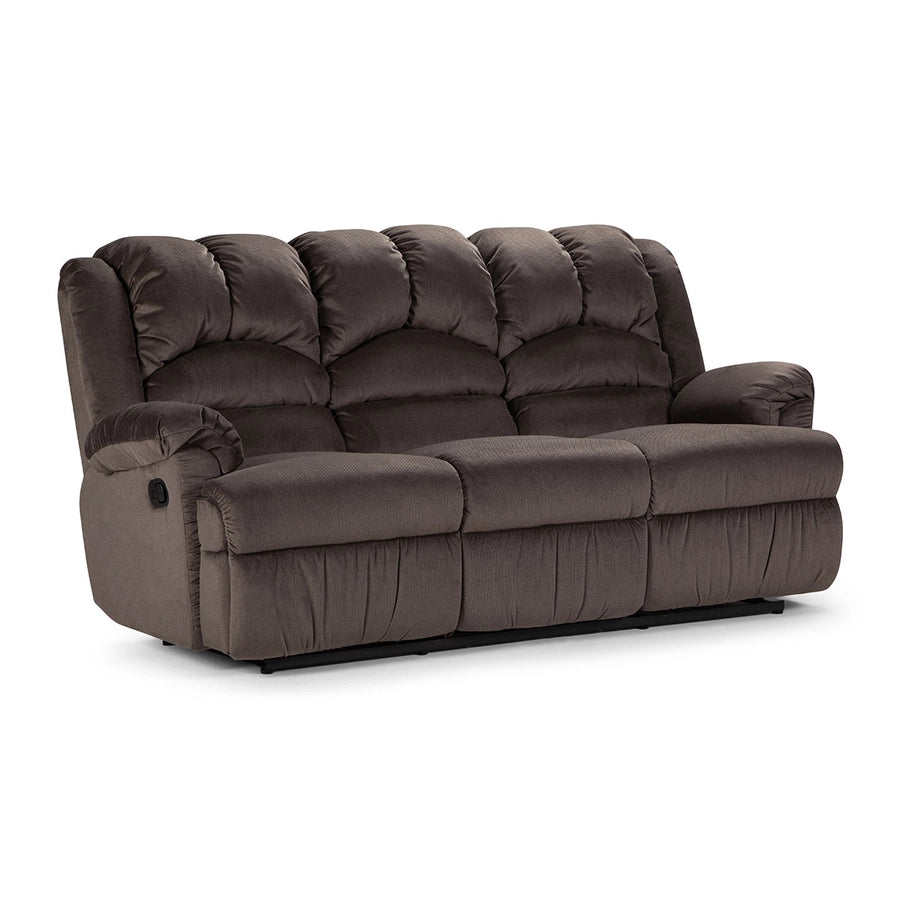 Sofá Reclinable Jarrie Tela Chex Manual 3 Cuerpos Gris