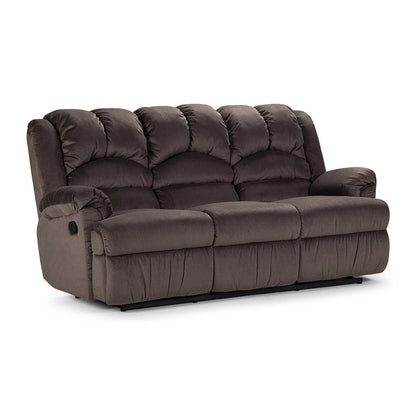 Sofá Reclinable Jarrie Tela Chex Manual 3 Cuerpos Gris