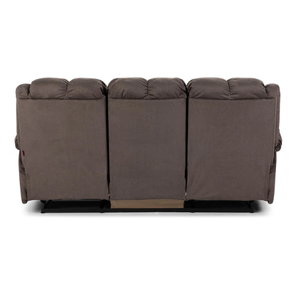 Sofá Reclinable Jarrie Tela Chex Manual 3 Cuerpos Gris